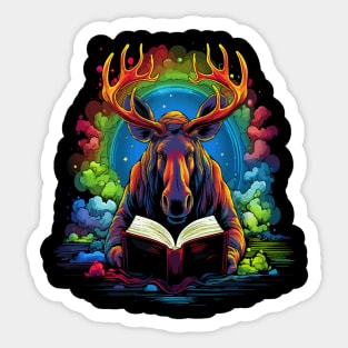 Moose Reads Book Sticker